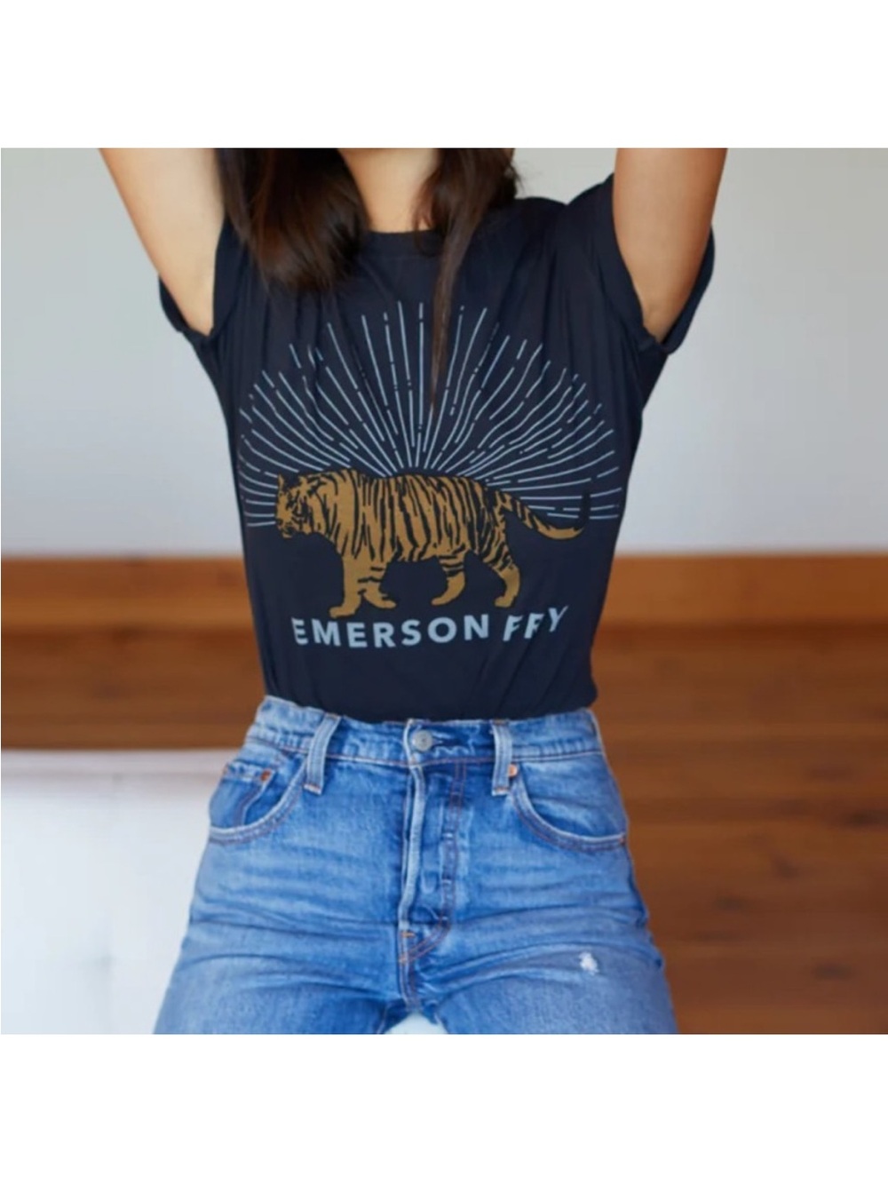 Emerson Fry Tiger Short Sleeve Tee Black size Small - Picture 1 of 9